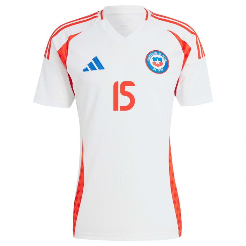 Criança Camisola Chile Diego Ossa #15 Branco Alternativa 24-26 Camisa Brasil