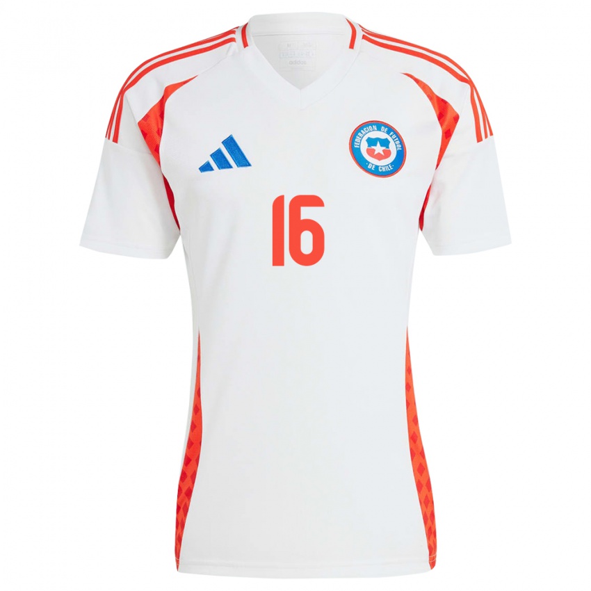 Criança Camisola Chile Vicente Ramírez #16 Branco Alternativa 24-26 Camisa Brasil