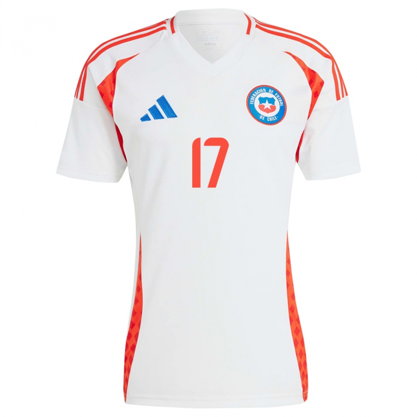 Criança Camisola Chile Esteban Pavez #17 Branco Alternativa 24-26 Camisa Brasil