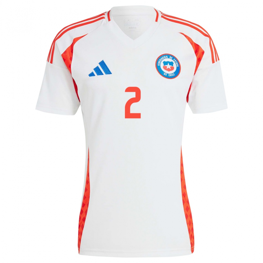 Criança Camisola Chile Gabriel Suazo #2 Branco Alternativa 24-26 Camisa Brasil