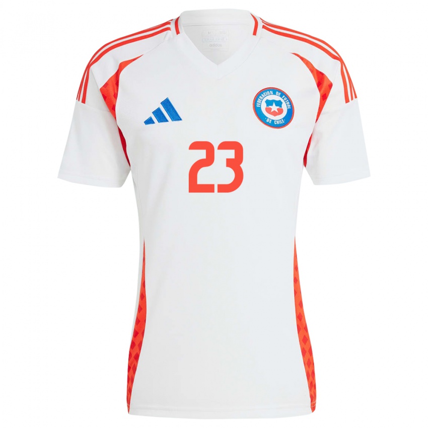 Criança Camisola Chile Brayan Cortés #23 Branco Alternativa 24-26 Camisa Brasil