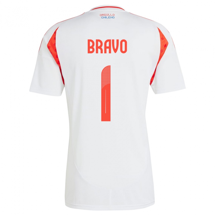 Criança Camisola Chile Claudio Bravo #1 Branco Alternativa 24-26 Camisa Brasil