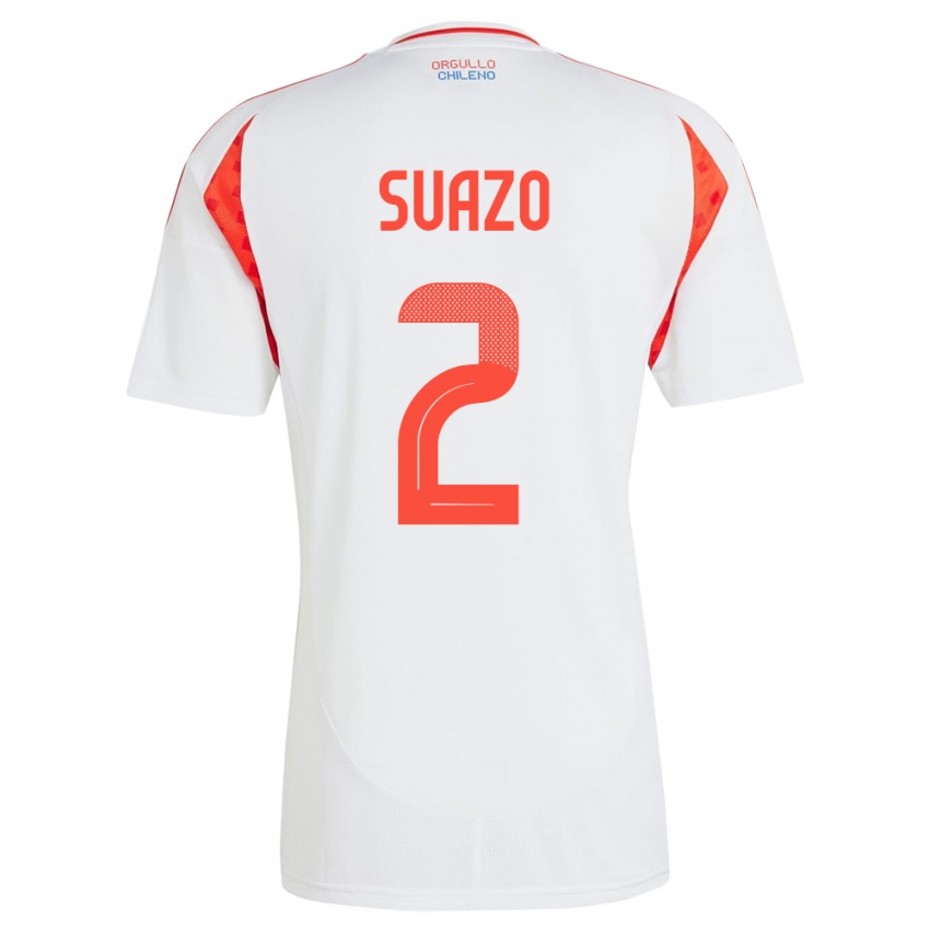 Criança Camisola Chile Gabriel Suazo #2 Branco Alternativa 24-26 Camisa Brasil