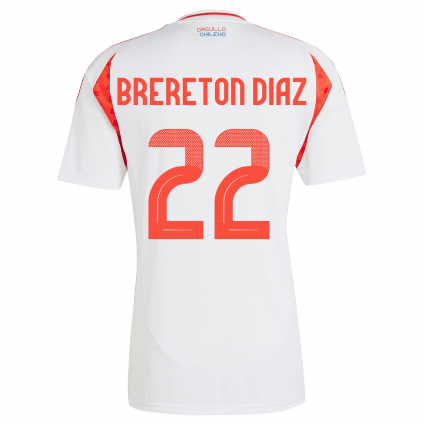 Criança Camisola Chile Ben Brereton Díaz #22 Branco Alternativa 24-26 Camisa Brasil