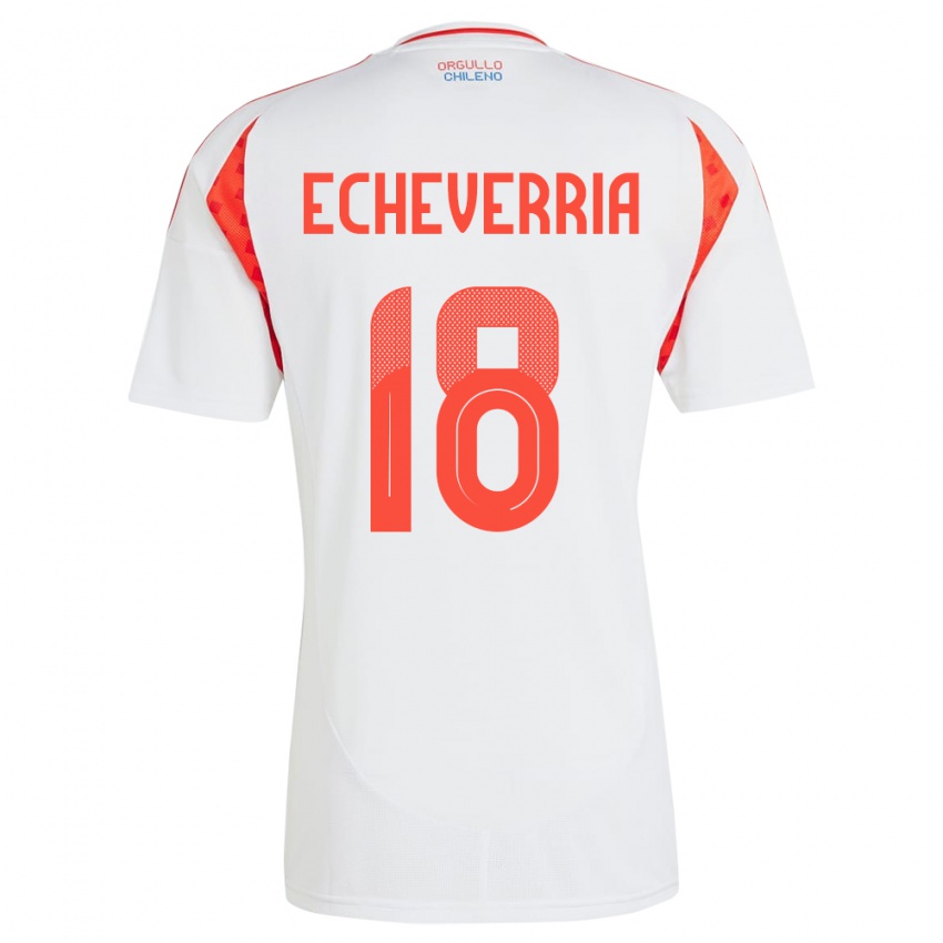 Criança Camisola Chile Rodrigo Echeverría #18 Branco Alternativa 24-26 Camisa Brasil