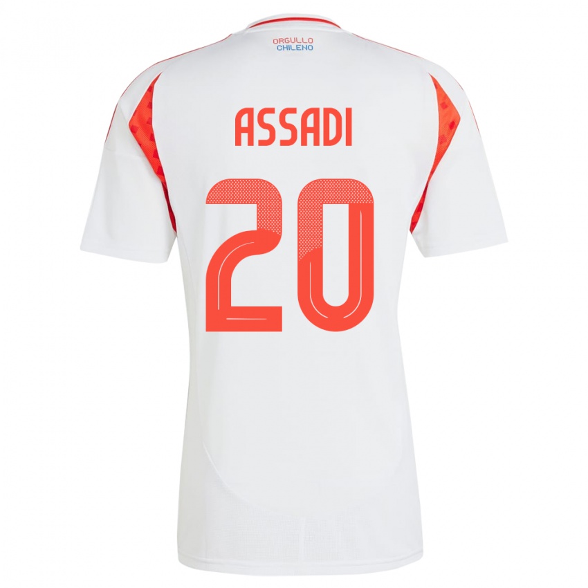 Criança Camisola Chile Lucas Assadi #20 Branco Alternativa 24-26 Camisa Brasil