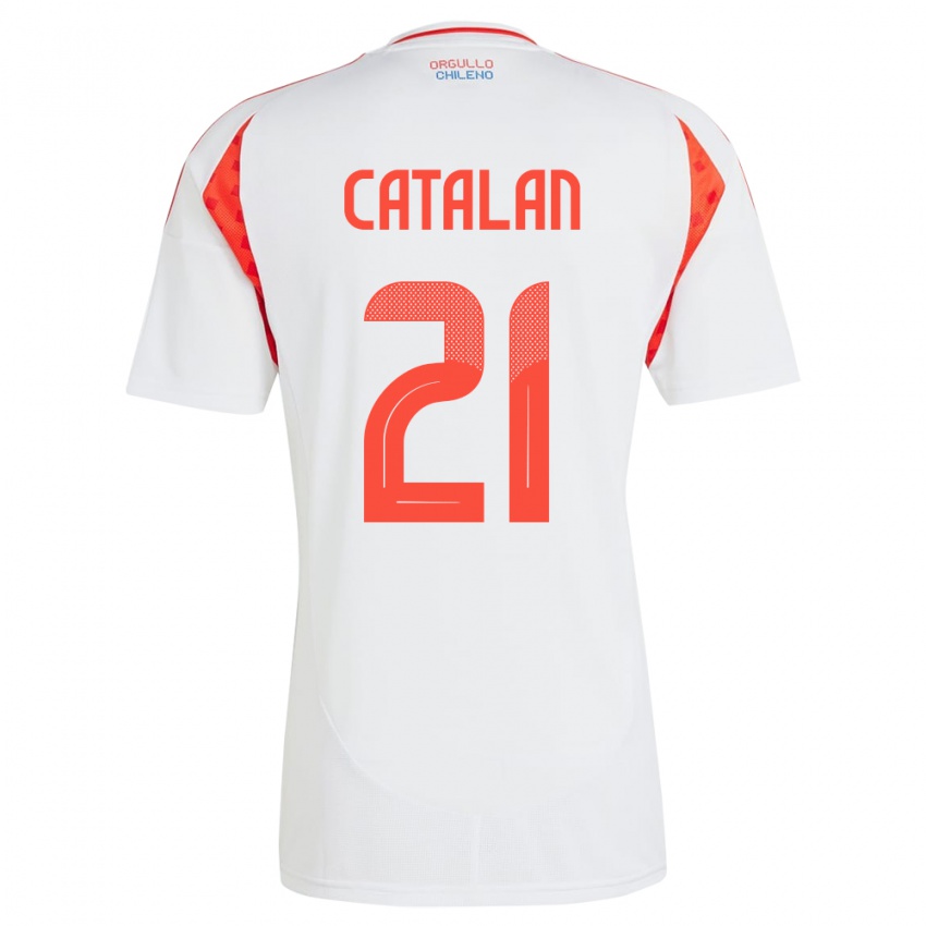 Criança Camisola Chile Matías Catalán #21 Branco Alternativa 24-26 Camisa Brasil