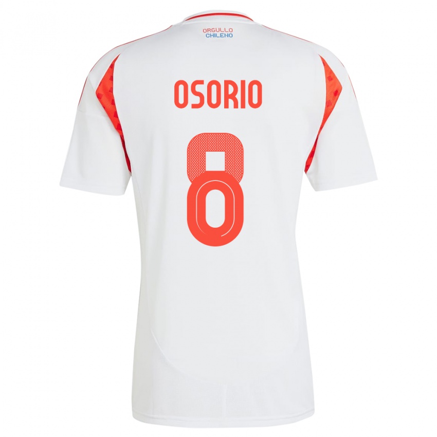 Criança Camisola Chile Darío Osorio #8 Branco Alternativa 24-26 Camisa Brasil