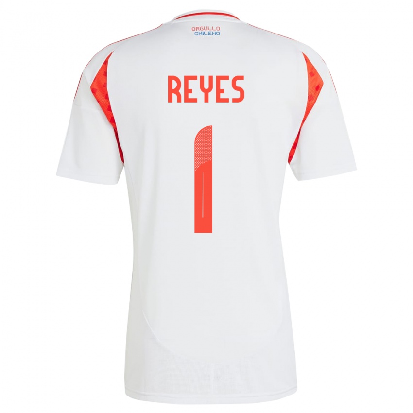 Criança Camisola Chile Vicente Reyes #1 Branco Alternativa 24-26 Camisa Brasil