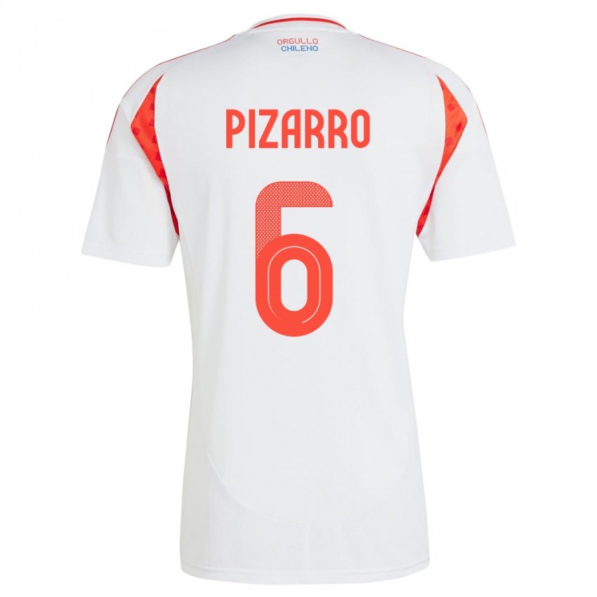 Criança Camisola Chile Vicente Pizarro #6 Branco Alternativa 24-26 Camisa Brasil