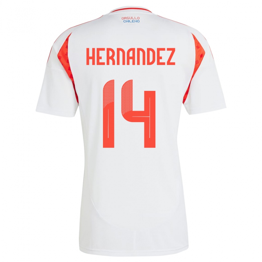 Criança Camisola Chile Leandro Hernández #14 Branco Alternativa 24-26 Camisa Brasil