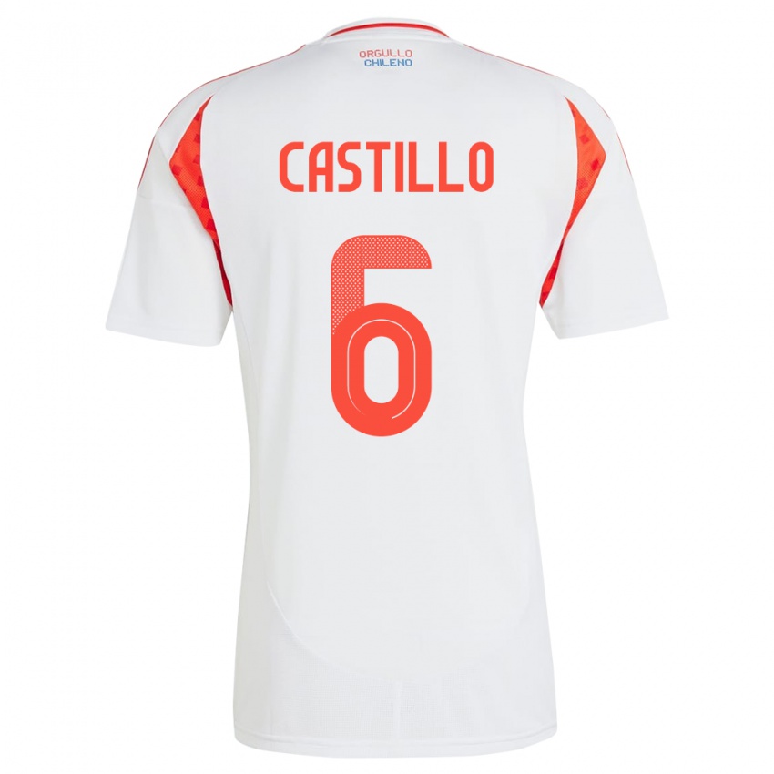 Criança Camisola Chile Cristóbal Castillo #6 Branco Alternativa 24-26 Camisa Brasil