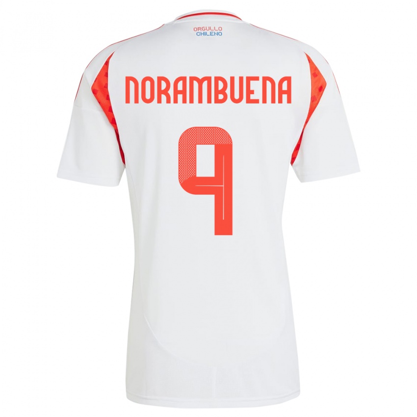 Criança Camisola Chile Gabriel Norambuena #9 Branco Alternativa 24-26 Camisa Brasil