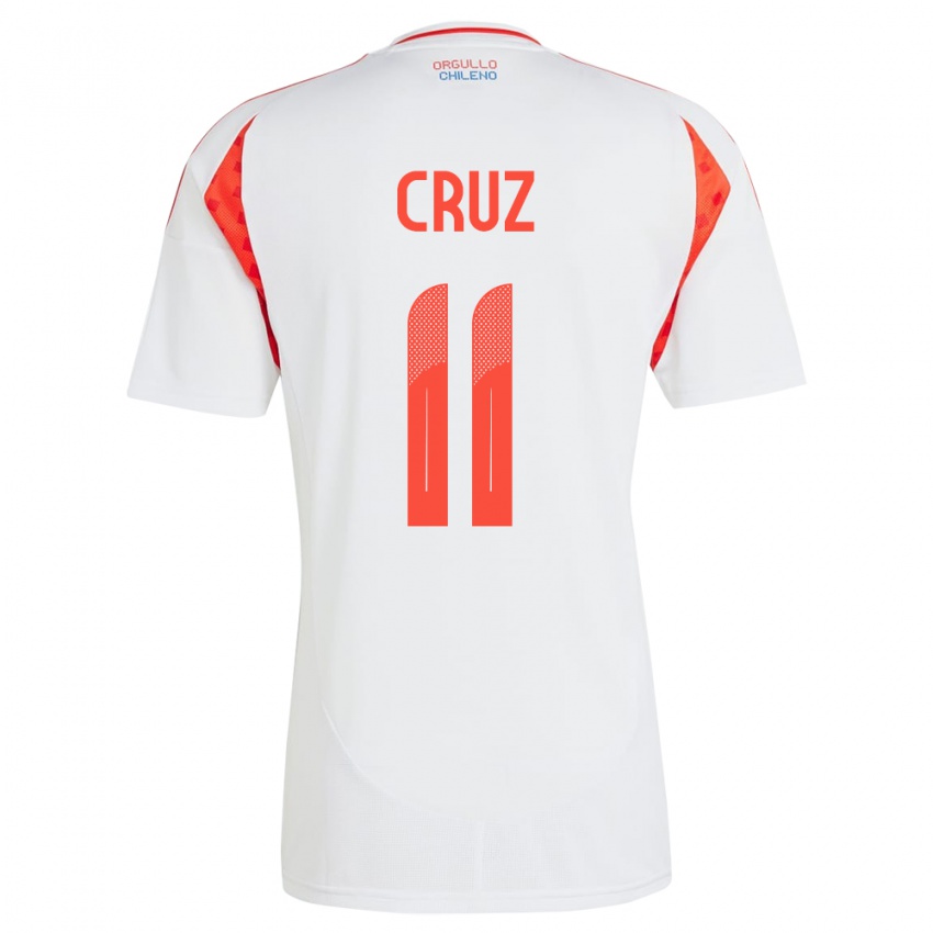 Criança Camisola Chile Joan Cruz #11 Branco Alternativa 24-26 Camisa Brasil