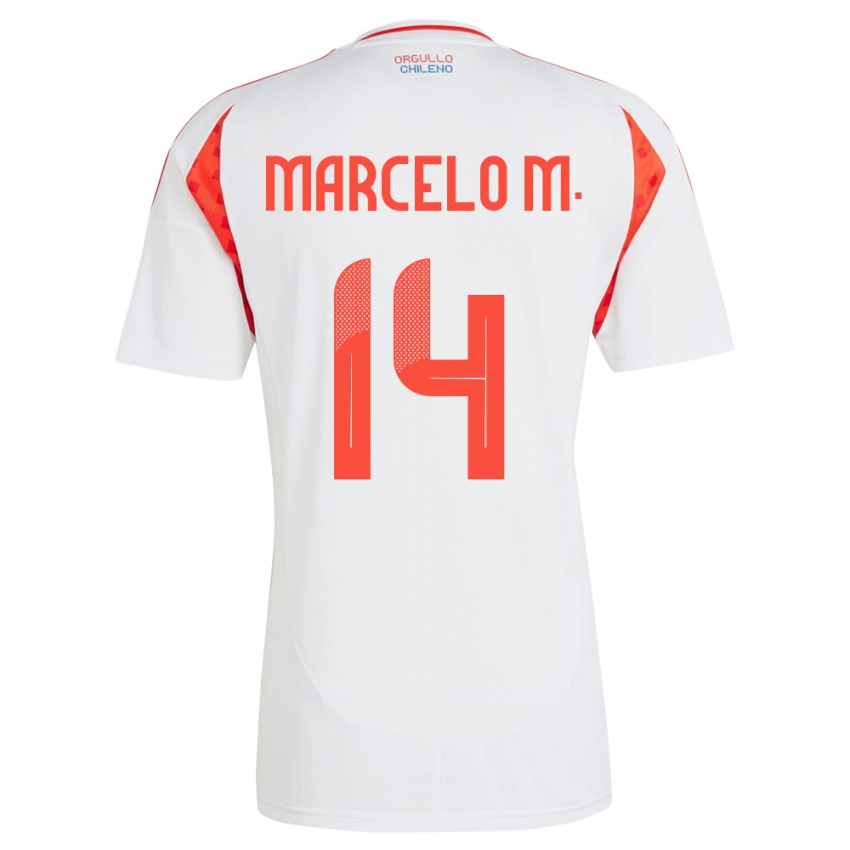 Criança Camisola Chile Marcelo Morales #14 Branco Alternativa 24-26 Camisa Brasil