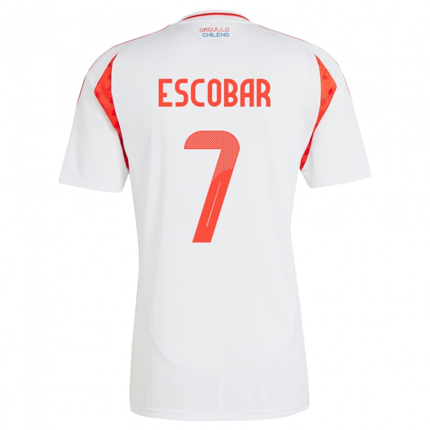 Criança Camisola Chile Bastián Escobar #7 Branco Alternativa 24-26 Camisa Brasil