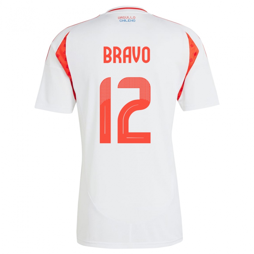 Criança Camisola Chile Christian Bravo #12 Branco Alternativa 24-26 Camisa Brasil