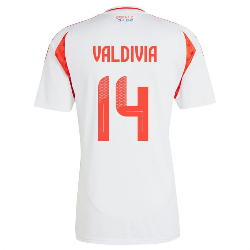 Criança Camisola Chile Felipe Valdivia #14 Branco Alternativa 24-26 Camisa Brasil