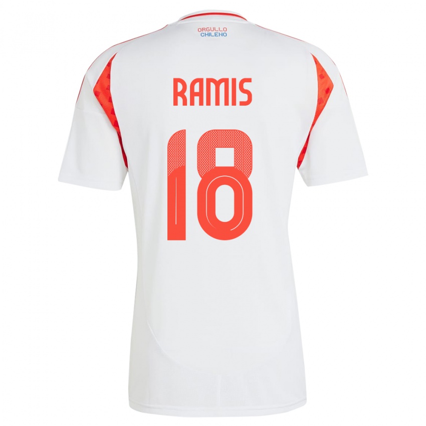 Criança Camisola Chile Oliver Ramis #18 Branco Alternativa 24-26 Camisa Brasil