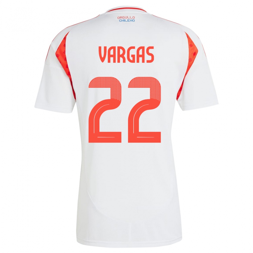 Criança Camisola Chile Diego Vargas #22 Branco Alternativa 24-26 Camisa Brasil