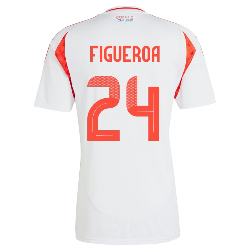 Criança Camisola Chile Ámbar Figueroa #24 Branco Alternativa 24-26 Camisa Brasil