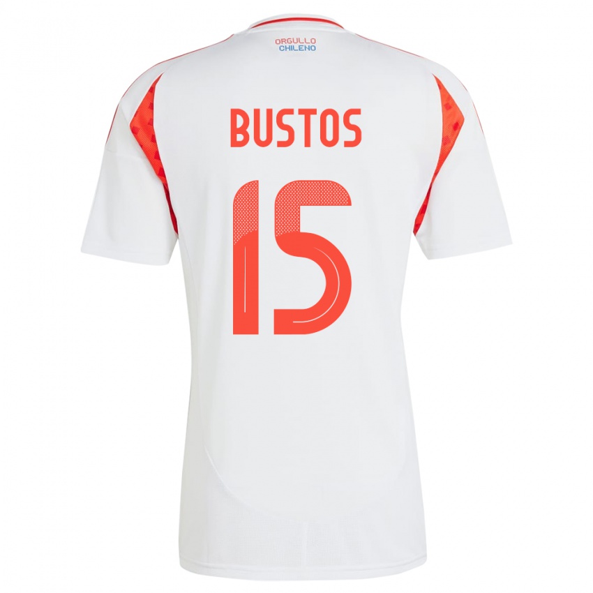 Criança Camisola Chile Melissa Bustos #15 Branco Alternativa 24-26 Camisa Brasil