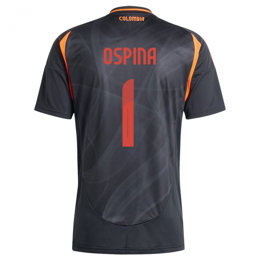 Criança Camisola Colômbia David Ospina #1 Preto Alternativa 24-26 Camisa Brasil