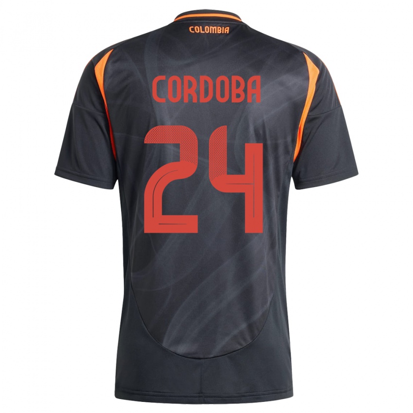 Criança Camisola Colômbia Jhon Córdoba #24 Preto Alternativa 24-26 Camisa Brasil