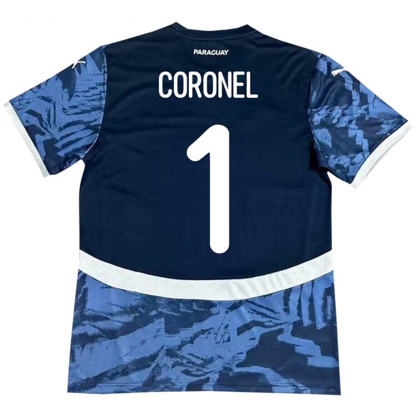 Criança Camisola Paraguai Carlos Coronel #1 Azul Alternativa 24-26 Camisa Brasil