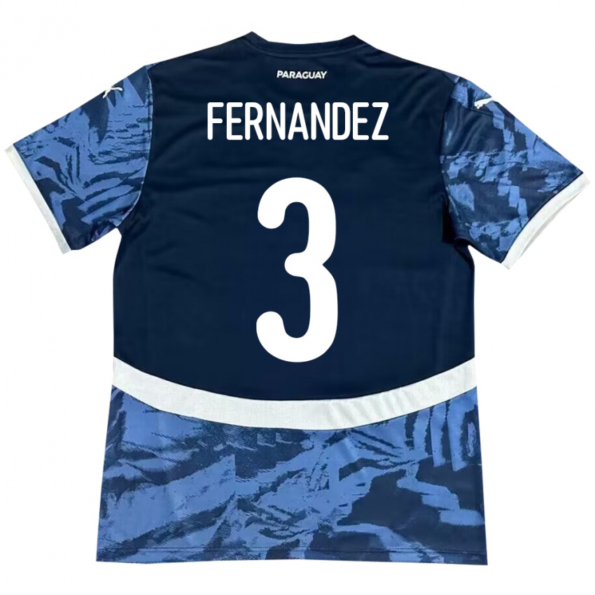 Criança Camisola Paraguai Roberto Fernández #3 Azul Alternativa 24-26 Camisa Brasil