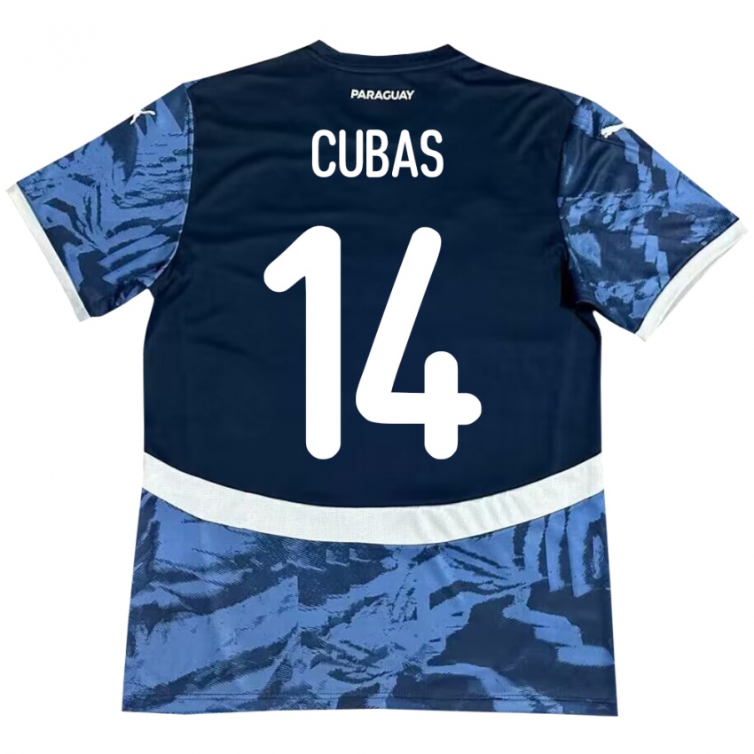 Criança Camisola Paraguai Andrés Cubas #14 Azul Alternativa 24-26 Camisa Brasil