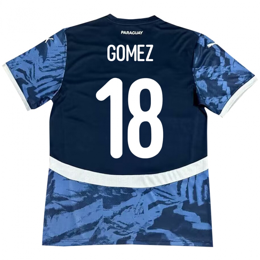 Criança Camisola Paraguai Diego Gómez #18 Azul Alternativa 24-26 Camisa Brasil