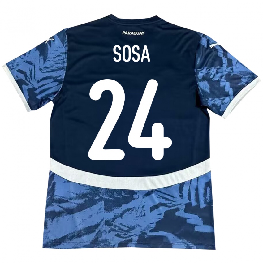 Criança Camisola Paraguai Ramón Sosa #24 Azul Alternativa 24-26 Camisa Brasil