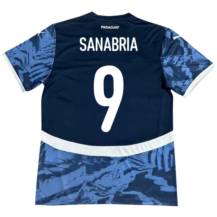 Criança Camisola Paraguai Antonio Sanabria #9 Azul Alternativa 24-26 Camisa Brasil