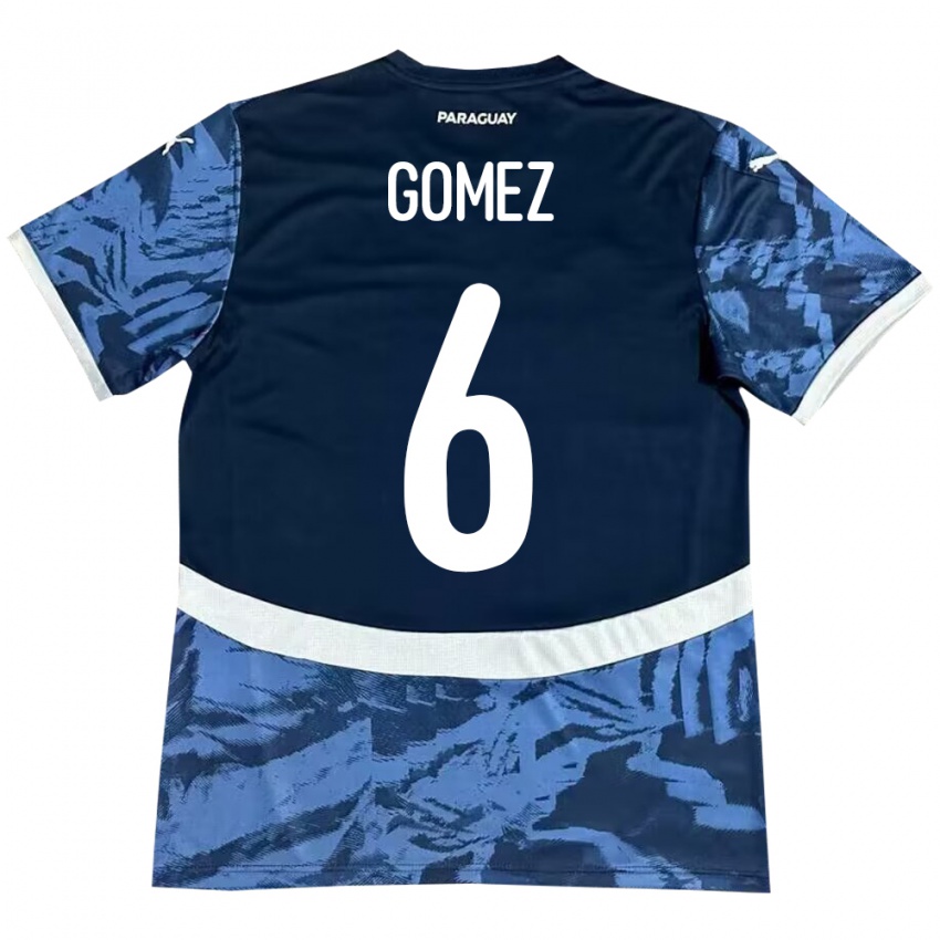 Criança Camisola Paraguai Marcos Gómez #6 Azul Alternativa 24-26 Camisa Brasil