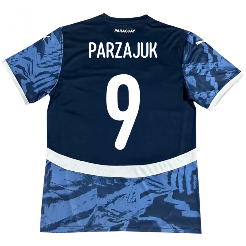 Criança Camisola Paraguai Kevin Parzajuk #9 Azul Alternativa 24-26 Camisa Brasil