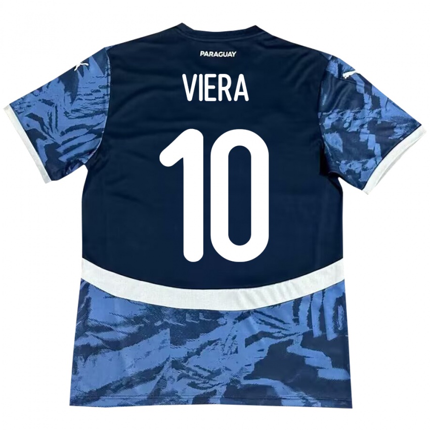 Criança Camisola Paraguai Wílder Viera #10 Azul Alternativa 24-26 Camisa Brasil