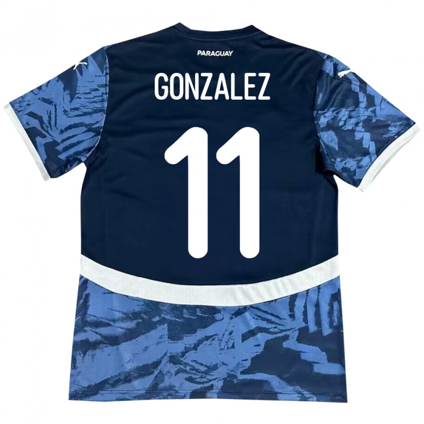 Criança Camisola Paraguai Enso González #11 Azul Alternativa 24-26 Camisa Brasil