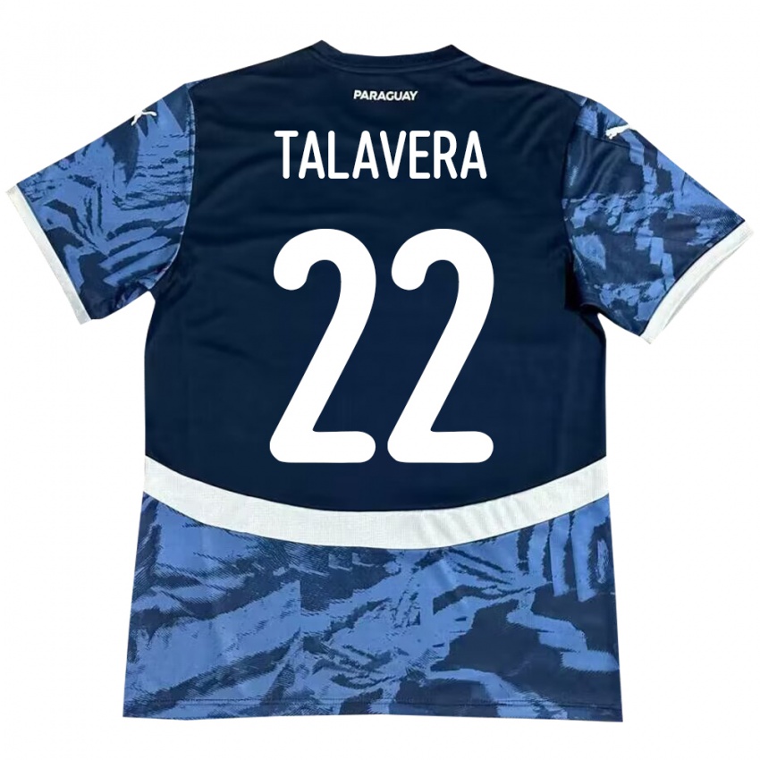 Criança Camisola Paraguai Javier Talavera #22 Azul Alternativa 24-26 Camisa Brasil