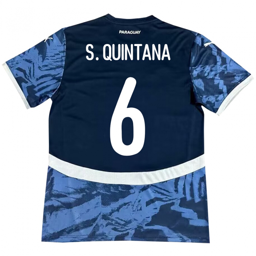 Criança Camisola Paraguai Sebastián Quintana #6 Azul Alternativa 24-26 Camisa Brasil