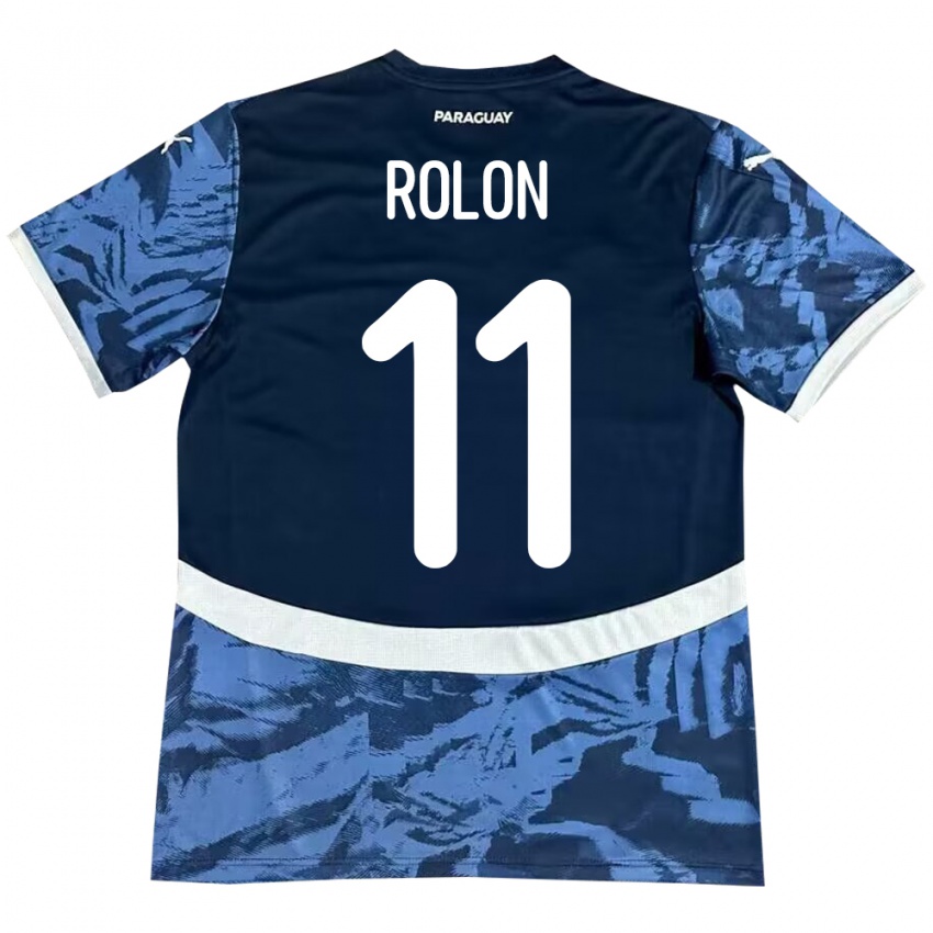 Criança Camisola Paraguai Leonardo Rolón #11 Azul Alternativa 24-26 Camisa Brasil