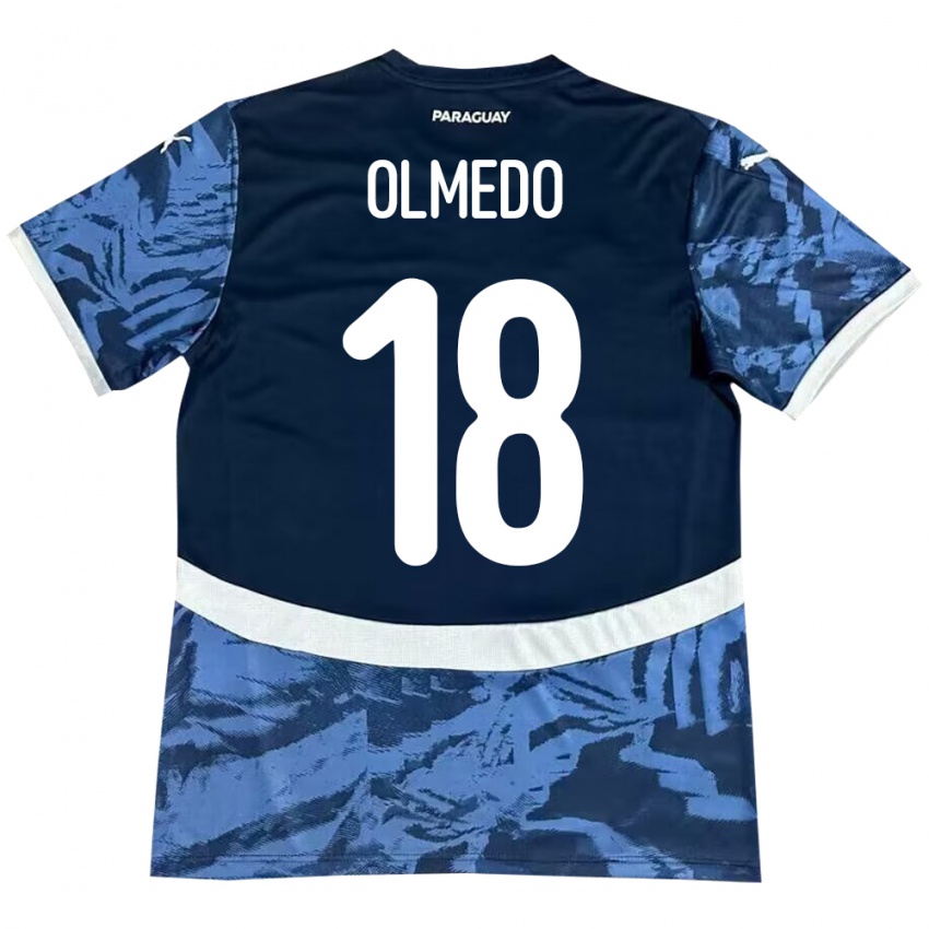 Criança Camisola Paraguai Cesar Olmedo #18 Azul Alternativa 24-26 Camisa Brasil