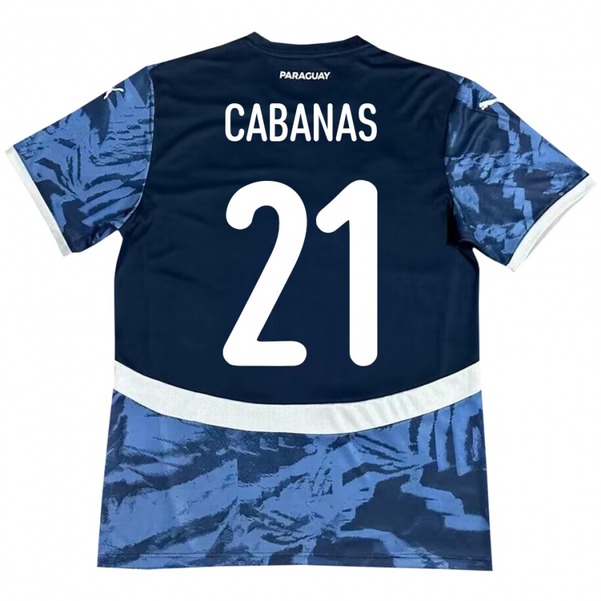 Criança Camisola Paraguai Víctor Cabañas #21 Azul Alternativa 24-26 Camisa Brasil