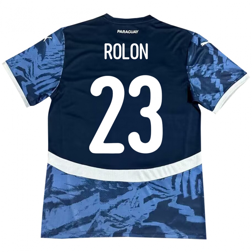 Criança Camisola Paraguai Luis Rolón #23 Azul Alternativa 24-26 Camisa Brasil