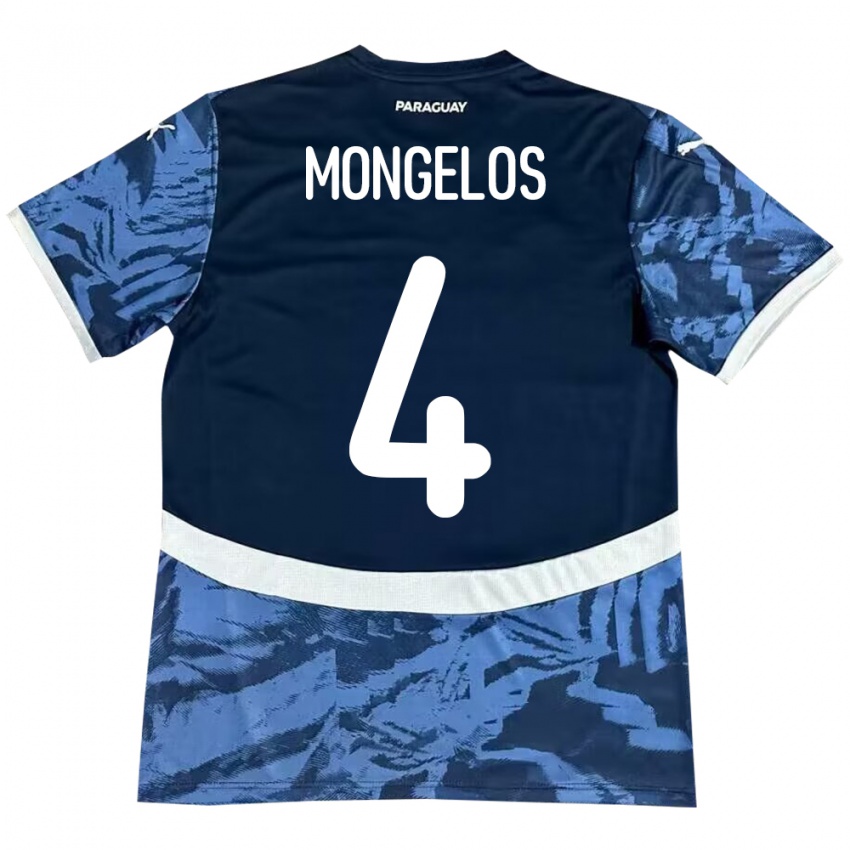 Criança Camisola Paraguai Rolando Mongelós #4 Azul Alternativa 24-26 Camisa Brasil