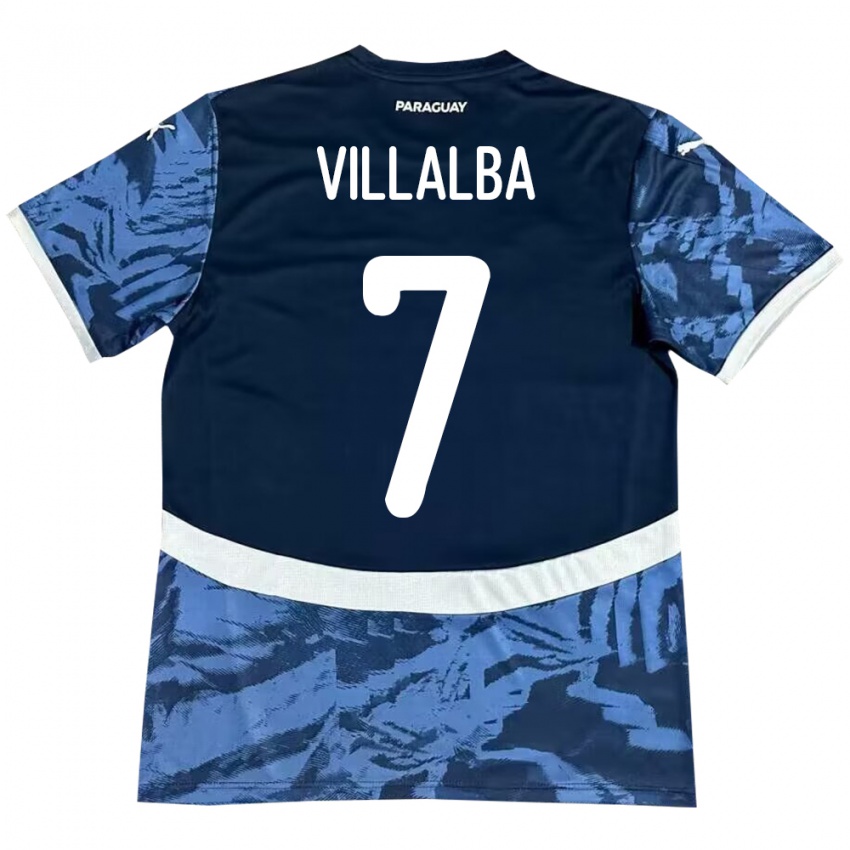 Criança Camisola Paraguai Rodrigo Villalba #7 Azul Alternativa 24-26 Camisa Brasil