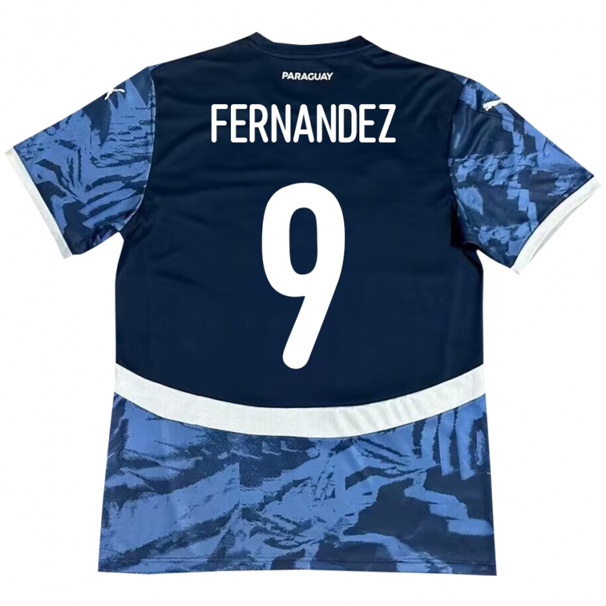 Criança Camisola Paraguai David Fernández #9 Azul Alternativa 24-26 Camisa Brasil