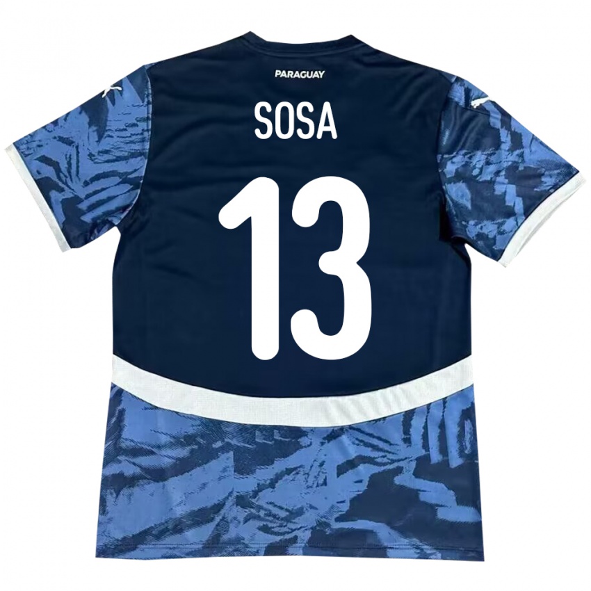 Criança Camisola Paraguai Alex Sosa #13 Azul Alternativa 24-26 Camisa Brasil