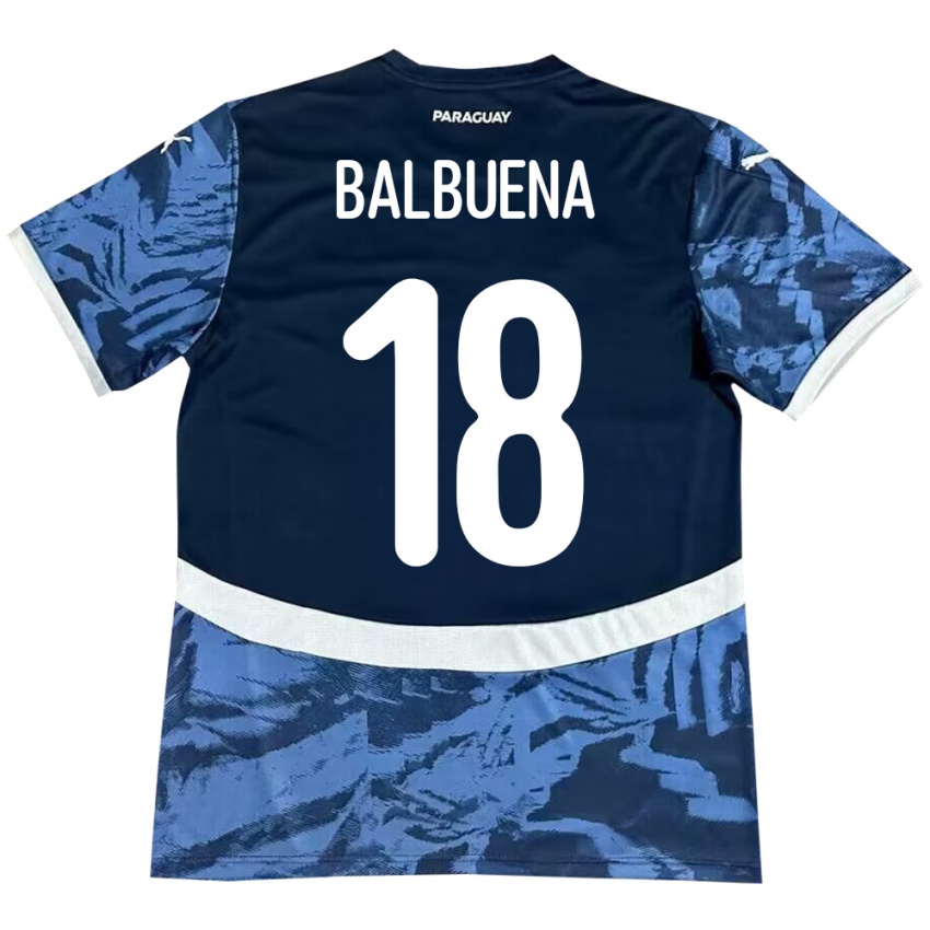 Criança Camisola Paraguai Axel Balbuena #18 Azul Alternativa 24-26 Camisa Brasil