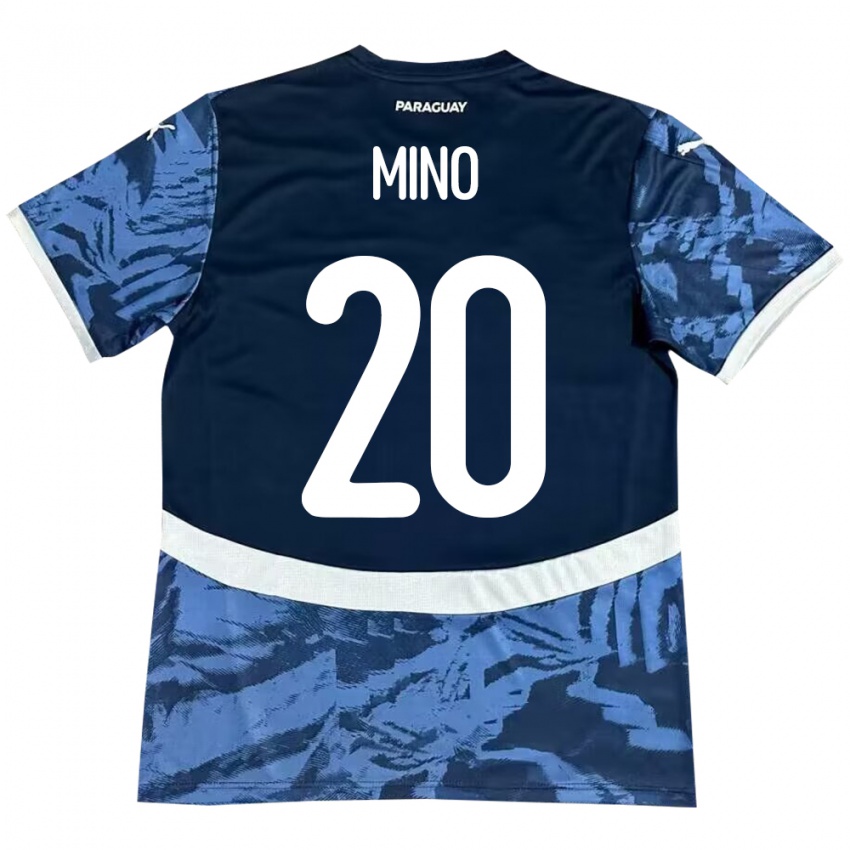 Criança Camisola Paraguai César Miño #20 Azul Alternativa 24-26 Camisa Brasil